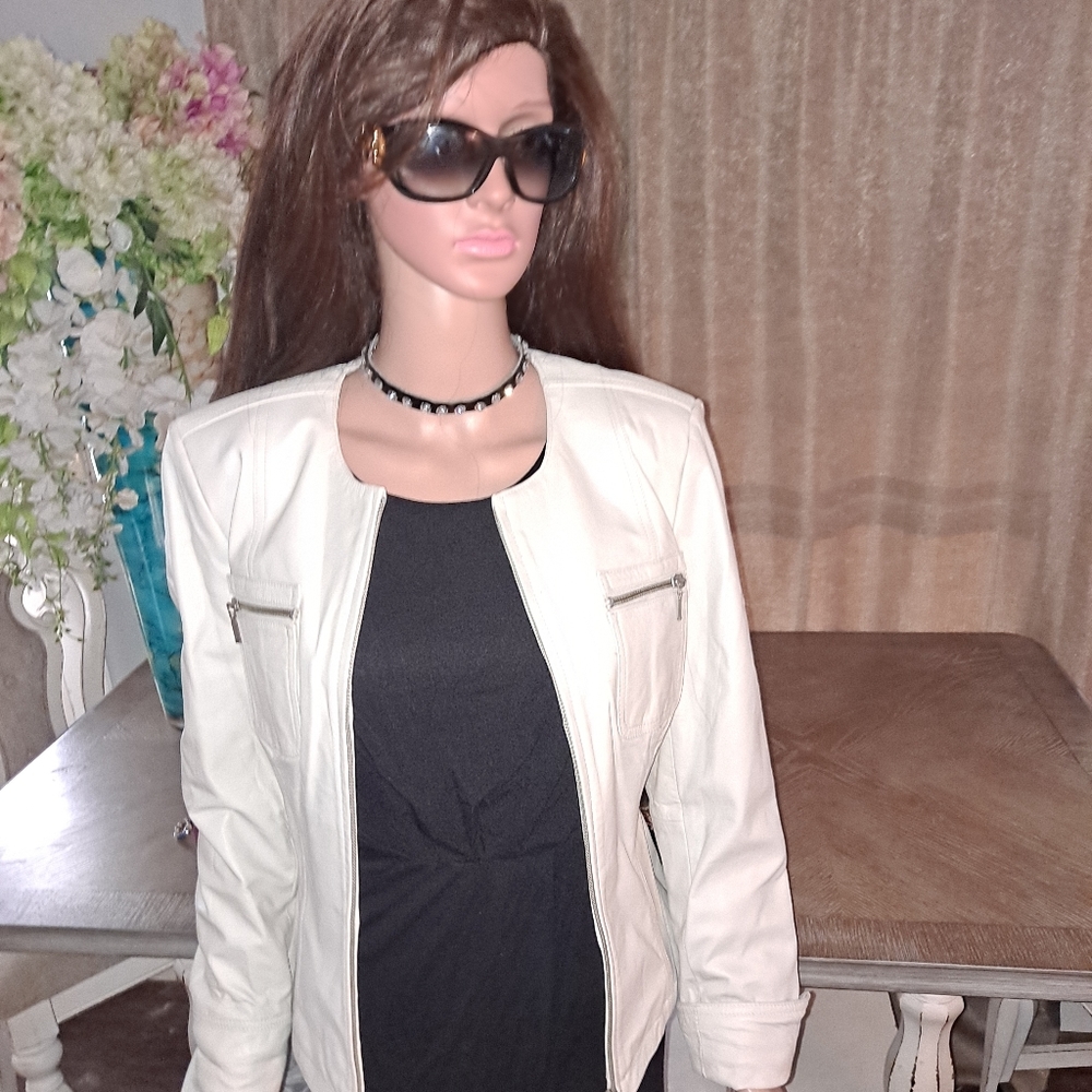 JohnPaulRichard White Leather Jacket